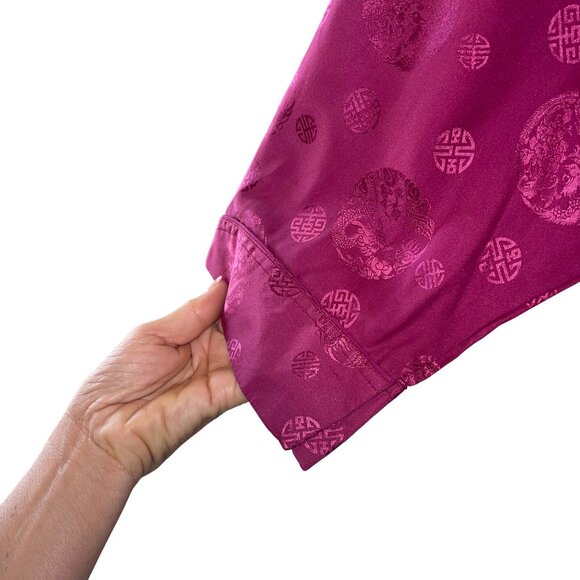 Begonia Vintage Mens Shirt Size XXL Pink Embossed Rare Casual Pure Silk - Picture 7 of 12